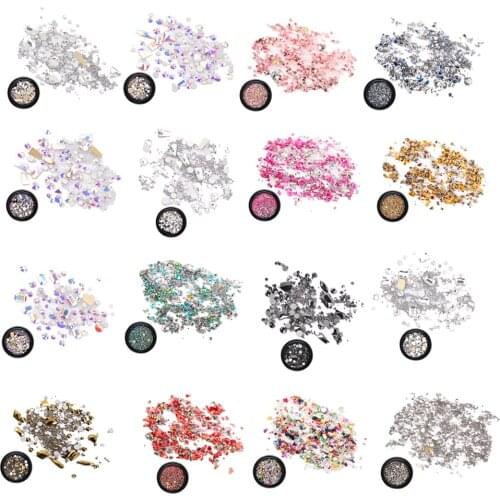 AB Crystal Nail Art Rhinestones, 3D Nail Decorations, Multicolor Nail Studs Long Lasting for Nail Art DIY