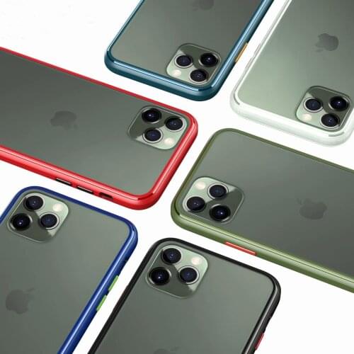 For Apple iphone 11 Case Hard PC+TPU Transparent Matte Protective Back Cover case for iphone 11 Pro Max iphone11 11pro shell