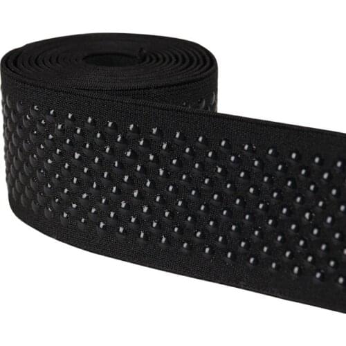 4.5Cm Black Round Dot Silicone Elastic Non-Slip Ribbon Sportswear Sideband Anti-Sweat Rubber Belt Sewing Clothing Accessories