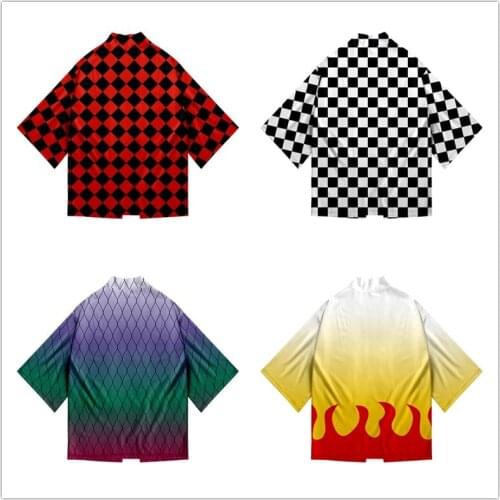 Demon Slayer Kimetsu no Yaiba Harajuku Cardigan Japanese Kimono Loose Shirt Tops Casual Woman Man Kimonos Coat Couple Yukata