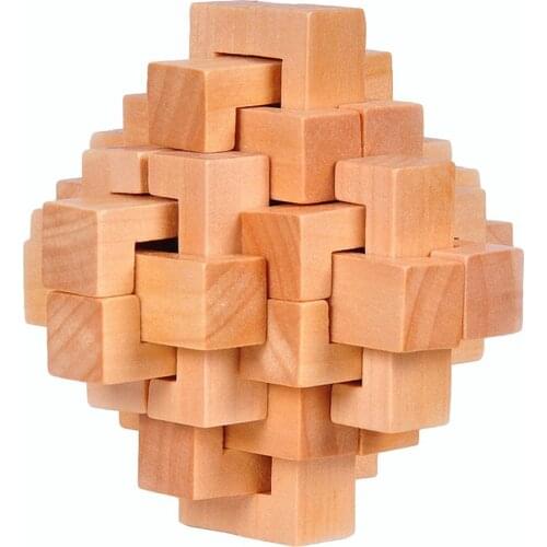 Wood Cube Puzzle Brain Teaser Toy Games for Adults / Kids