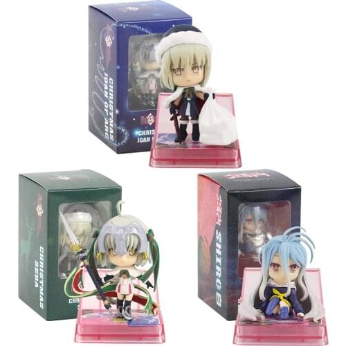 7-9cm Phone Holder Fate Grand Order Saber No Game No Life Shiro Joan of Arc PVC Cute Decoration Figure Toys For Christmas Gift