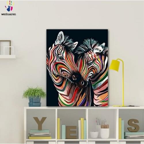 DIY colorings pictures by numbers with colors Color the zebra picture drawing painting by numbers framed Home