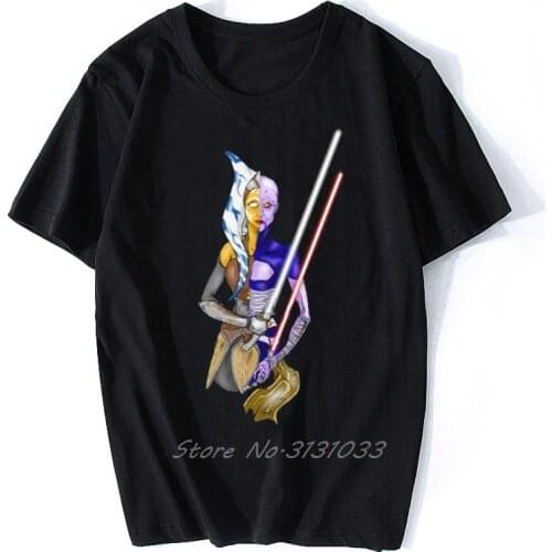 Ahsoka Tano X Asajj Ventress Unisex T Shirt Men O-neck Short Sleeve Tshirt Cotton Tees Streetwear