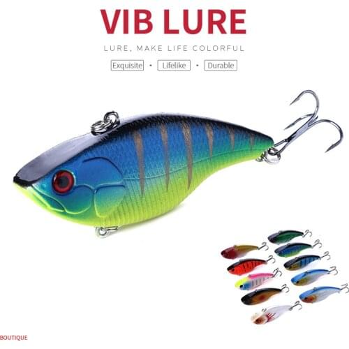 HENGJIA 1PC 7.5cm 18g 6#hooks game VIB hard fishing lures wobble bass pike peche fishing baits isca de pesca fishing tackles
