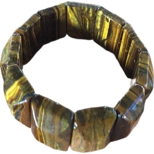 Chinese Natural Crystal Tiger Eye Stone Wood Grain Stone Bracelet Bracelet