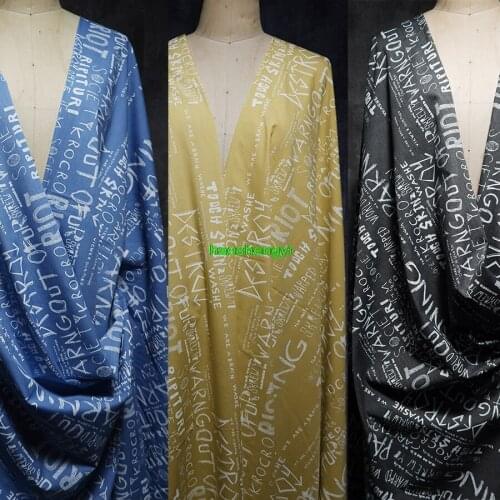 Summer letters graffiti printed shirt dress 100% cotton designer fabric/half rice price