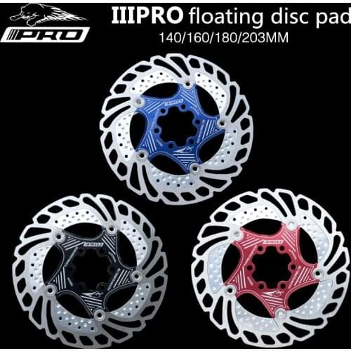 MTB Mountain Bike Floating Disc Pad Cooling 140/160/180/203mm Six Nail Disc Brake Pads Plate Aluminum Alloy