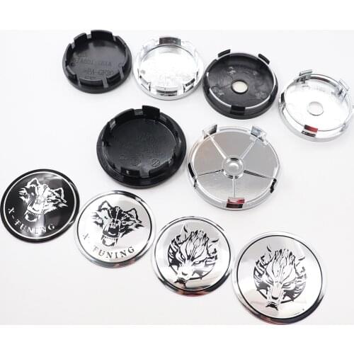 4pcs 56mm 60mm 65mm 68mm Wolf Car Logo Wheel Center Cap Rim Badge Covers Decal Auto Refit Decoration Emblem Sticker Styling
