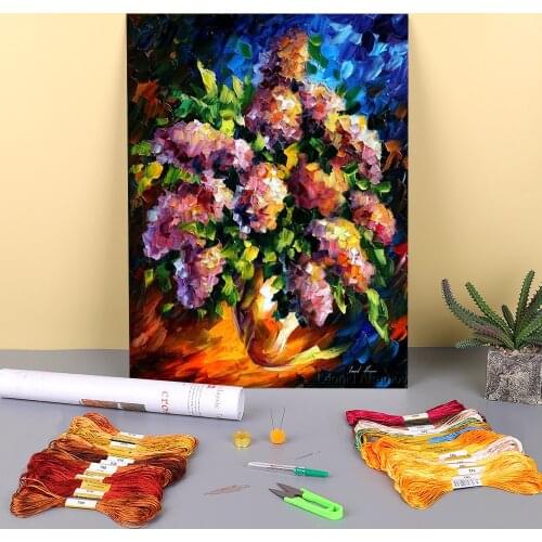 Night Lilac Pre-Printed 11CT Cross Stitch Patterns DIY Embroidery DMC Threads Handicraft Hobby Handiwork Craft For Magic