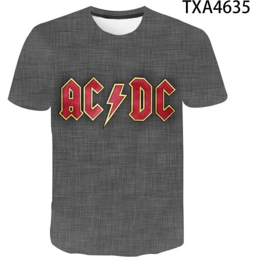 2021 New Summer 3D Printed T Shirts AC DC Casual Streetwear Boy Girl Kids Fashion Men Women Children Short Sleeve Tops Tee