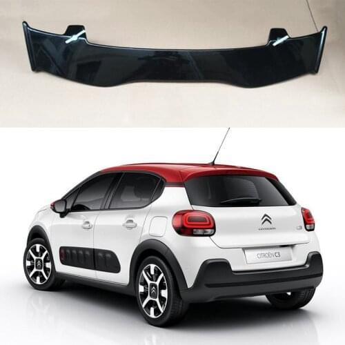 Applicable To For Citroen C3 ABS Plastic Primer Color Body Trunk Fender Spoiler Auto Parts Fender Top Wing Modification