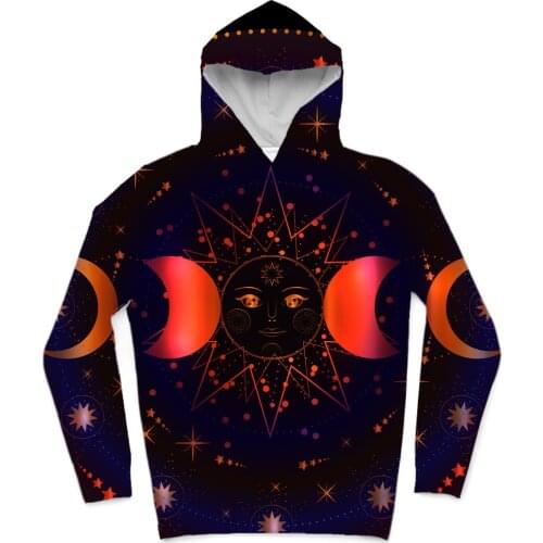 REAL American SIZE High Quality Astrology Spark Change Sublimation Printing Plus Size Hoodies