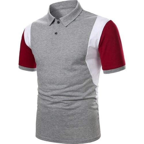POLo shirt mens summer business casual short-sleeved fashion hit color breathable fabric fashion mens shirt