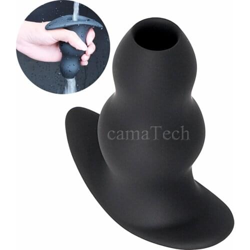 CamaTech Silicone Peep Anus Enemator Hollow Anal Enema Plug Vagina Cleaning Douche Butt Plugs Prostate Massager BDSM Erotic Toys