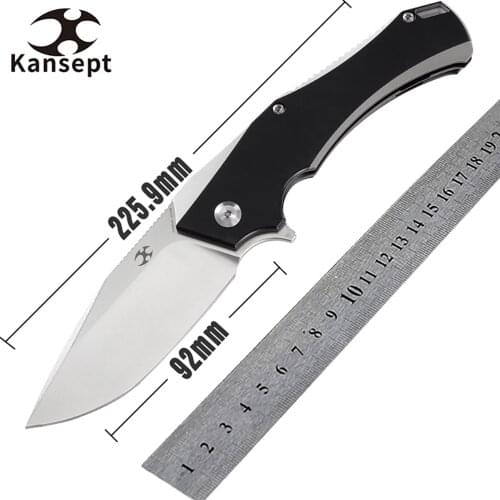 Kansept Folding Knives HELLX 3.6'' S35VN Blade Titanium Handle Pocket Knife Multi-tool K1008A1 for Hunting,Self Defense