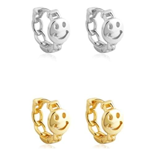 Smiley Face Earrings Female Simple Earring Round Hollow Minimalist Smile Earrings Bridal Earrings for Wedding Jewelry Pendientes