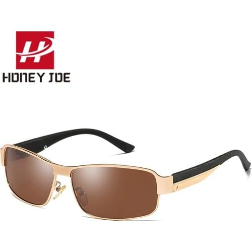 New Mens Vintage Polarized Sunglasses Rectangle Driving Fishing Outdoor Sun Glasses Alloy Metal Frame Goggles Eyewear UV400
