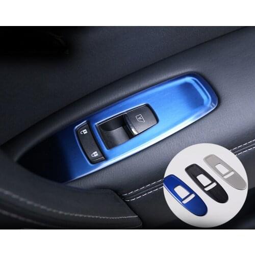 4pcs for PATROL Y62 Glass lifting Switch panel Stainless steel Decoration frame