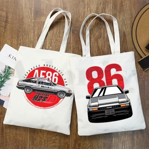 Initial D Drift Japanese Anime AE86 Fashion Graphic Cartoon Print Shopping Bags Girls Fashion Casual Pacakge Hand Bag