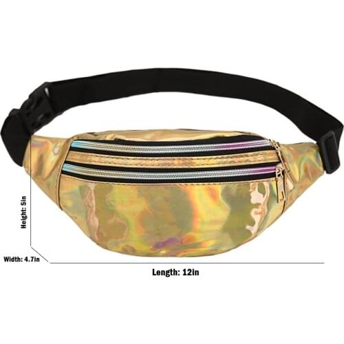 Women Bum Bag Laser Belt Bag Holographic Designer Waist Bag Cute Waist Packs Phone Pouch For Party Travel