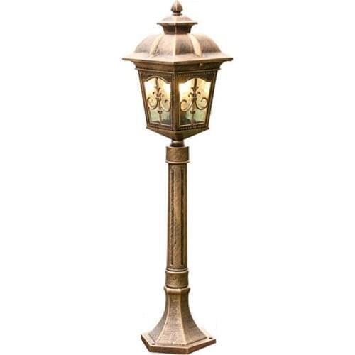 European High Pole Outdoor Lawn Lamp,European Garden Lamp with Globe Glass Shade,Waterproof Pathway Driveway Lighting