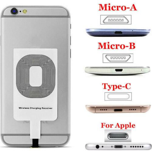 Universal Qi Wireless Charger Adapter Fast Charging Receiver For iP Sam Android For All Type C iOS Smart Phones Tablets