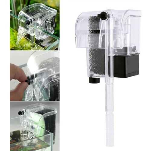 IN STOCK Mini Aquarium Fish Tank Waterfall Hang On External Oxygen Pump Water Filter High-performance Biochemical Cotton Filter