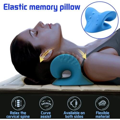 Neck Shoulder Stretcher Relaxer Cervical Chiropractic Traction Device Massage Pillow for Pain Relief Cervical Spine Alignment