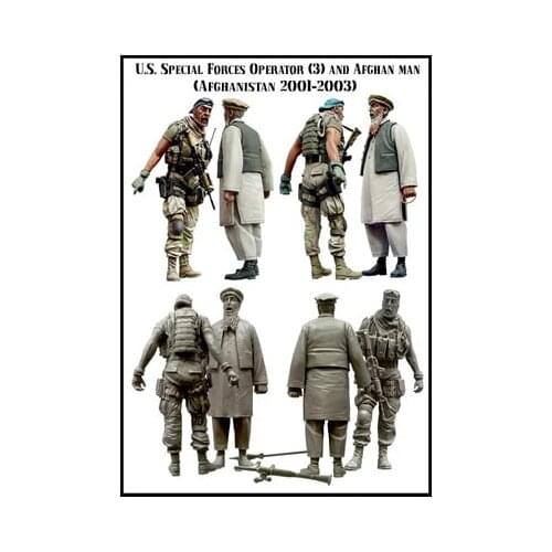 1/35 Scale Die-cast Resin White Model US Military And Civilians Need To Manually Color The Model Free Shipping