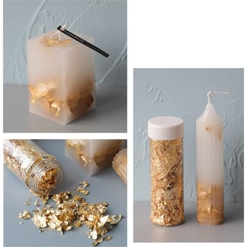 1 Bottle Candle Gold Foil Ins Hot For Candle Molds Silicone Mold Aromatherapy Soap Mould Using For Candle Making Decoration