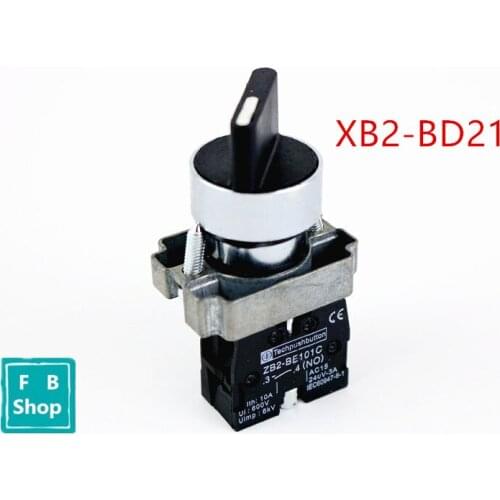 1pcs High Quality XB2-BD21 1 NO 2 Positions Maintained Select Selector Switch