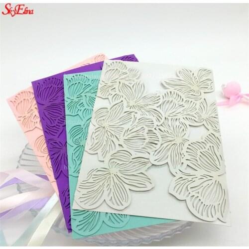 1000pcs Wedding Invitations Laser Cutting Invitation Card for Wedding Hollow Birthday Invitation Blank Inner Sheet 8ZSH070-1000