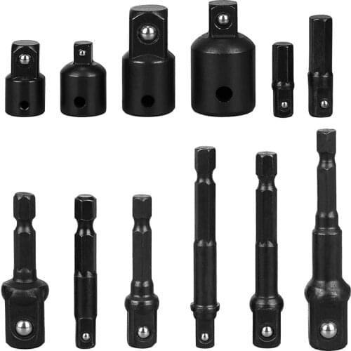 12pcs Impact Socket Adapter Set Chrome Vanadium Socket Extensions Drill Bits Nut Driver Power Drill Hand Tool