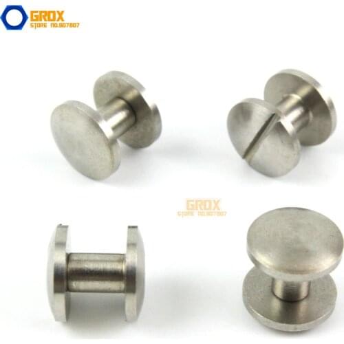25 Set 10*6mm 304 Stainless Steel Rivet Chicago Screw for Leather Craft Cambered Head