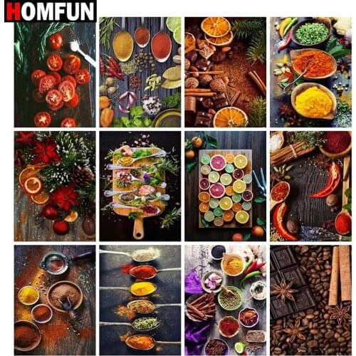 HOMFUN Full Square/Round Drill 5D DIY Diamond Painting "Gourmet fruit theme" Embroidery Cross Stitch 5D Home Decor Gift