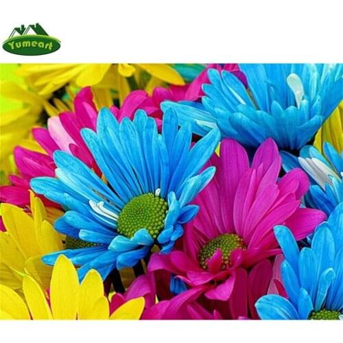 5D DIY Diamond Painting by Number Full Square Drill "Colorful flowers" Diamond Embroidery Cross Stitch,Mosaic,Home Decor,Gifts