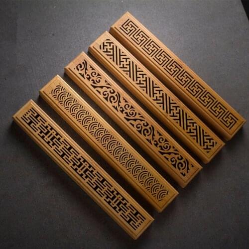 Bamboo Zen Incense Burners Joss Sticks Incense Holder Wood Censer Classical Hollow Incense Lore Living Room Decor Smell Removing