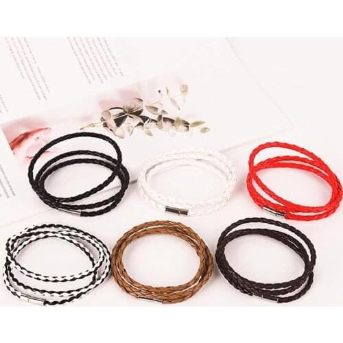 New Fashion 100% Genuine Braided Leather Bracelet Men Women Magnetic Clasps Charm Pulseras Male Female Jewelry