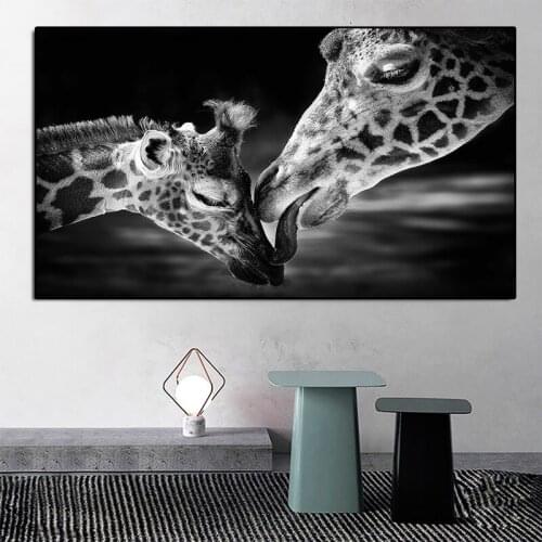 Black and white Giraffes Lover 5D diamond painting diy embroidery full drill cross stitch square Round Dirll,Wall Stickers