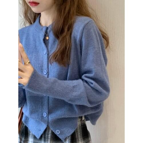 Alien Kitty 2021 Autumn New Sweaters For Women Knitted Female Cardigan Tops Concise Solid Elegant Office Lady Casual All Match