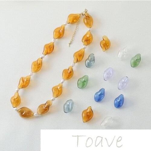 Stained Glass Hollow Glass Beads Twisted Irregular Small Straight Hole Beaded Earrings Necklace Material Accessories