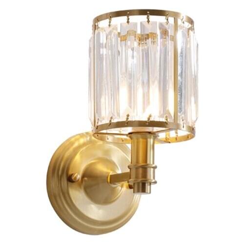 European bracket glass wall lamps bedroom bedside American aisle corridor lamps design copper living room wall sconces fixtures
