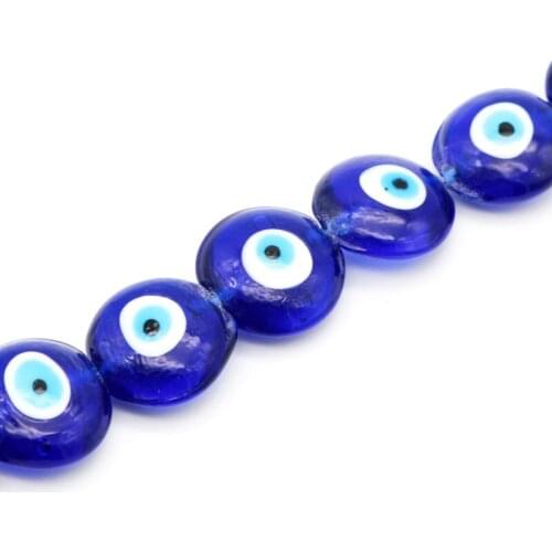 Hot Flat Round Shape Lampwork Beads 19pcs/lot Eye Glass Charms Diameter 20mm Mini Popular Jewelry Necklace Hair Accessory Making