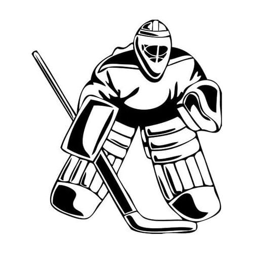 Creativity Serious Hockey Goalie Car Stickers Vinyl Car Decorative Accessories Decal Black/Silver Sunscreen Waterproof,12cm*14cm