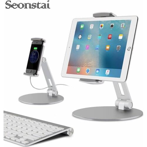 Kitchen Tablet Stand Adjustable Desktop Aluminum Holder for Tablet PC Folding Mobile Phone Mount for iPad Air Mini Pro 12.9inch