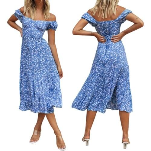 Summer Women Floral Maxi Dress Boho Evening Party Summer Beach Casual Long Sundress