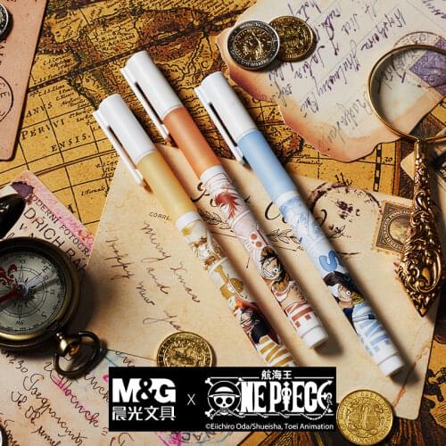 M&G QGPB4309 ONE PIECE Anime Cartoon Gel Pen Black Pen 0.5MM Signing Pen School Supplies Office Supplies Stationery