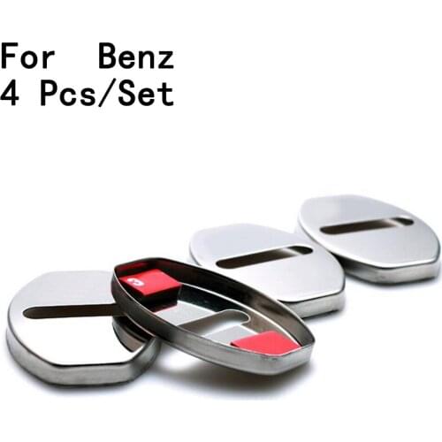 Stainless Steel Modification New Buckle Cover Interior Decoration Door Lock For Benz/AMG/S/C/GLK/E260 For Benz/Smart