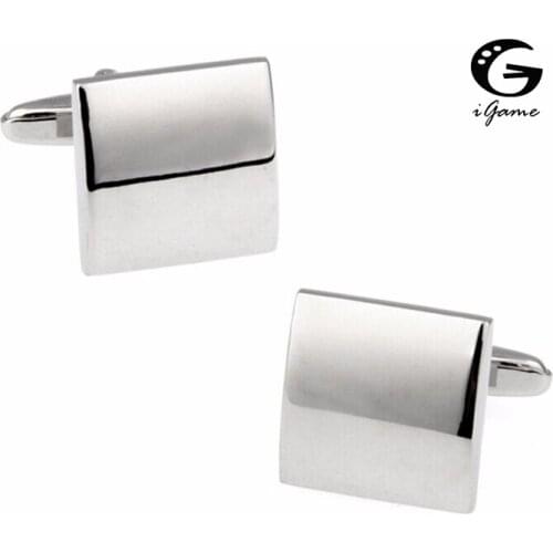 IGame Factory Price Retail Mens Cufflinks Brass Design Engravable Square Design Cuff Links Free Shipping